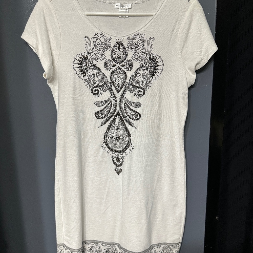 Lightly worn- white dress with sequins
